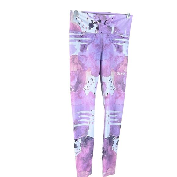 Aimn | Brave Spirit Abstract Watercolor Workout Compression Leggings Small - Picture 4 of 9